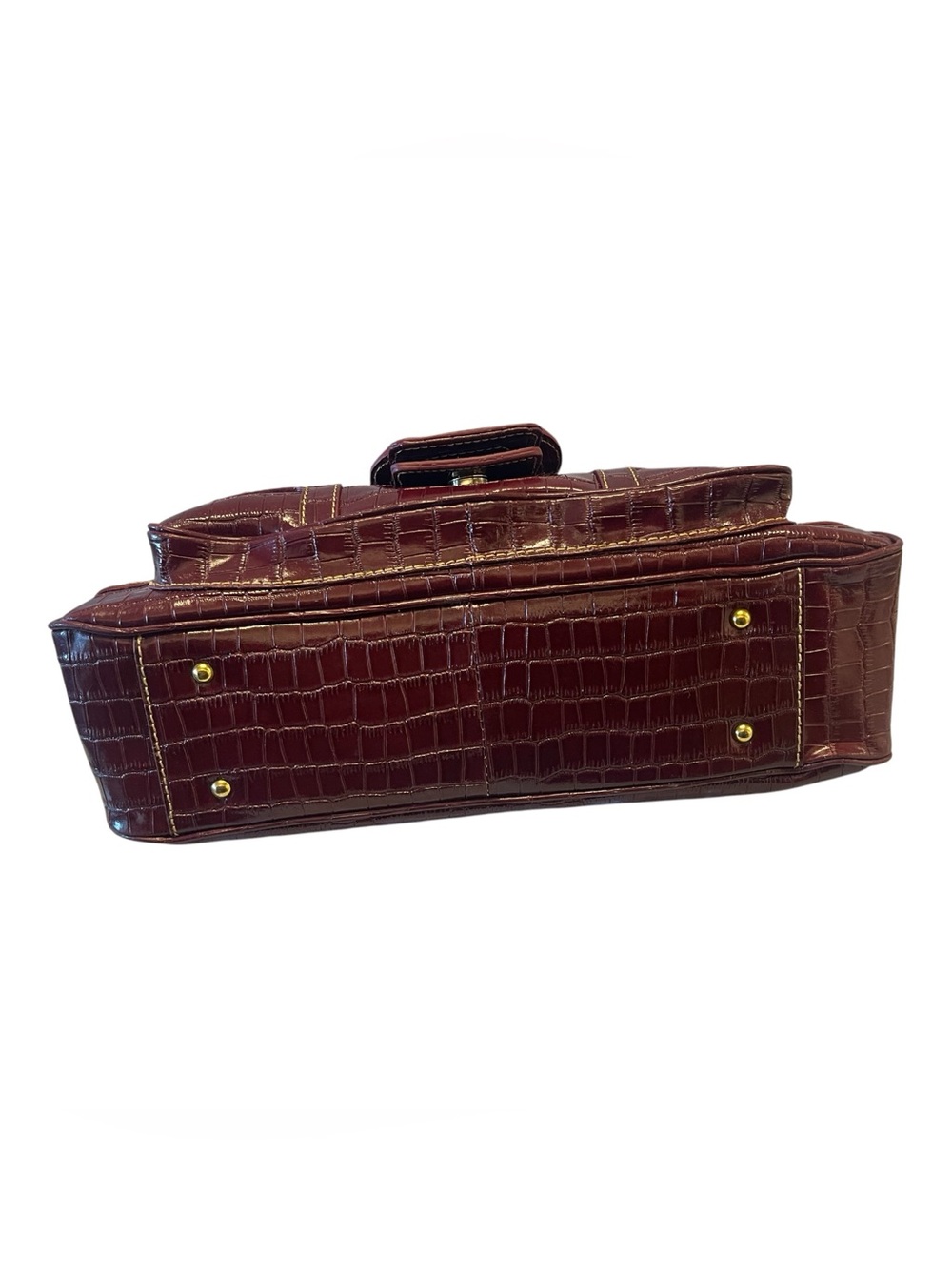 NWT Maxx New York Croc Embossed Shoulder Bag - Y2K Burgundy Buckle Purse - Picture 6 of 7